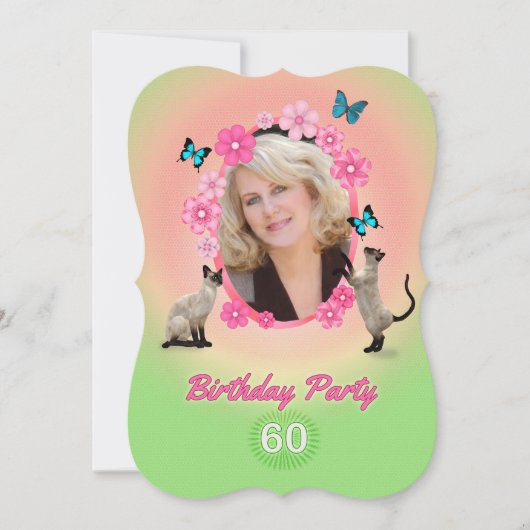 第60回バースデーパーティーへの招待 招待状 (正面)