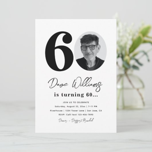 第60回バースデーパーティーへの招待 |第60誕生日 招待状 (スタンド正面)