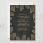 第60回バースデーパーティーエレガントク金ゴールド離れズ 招待状 (正面)