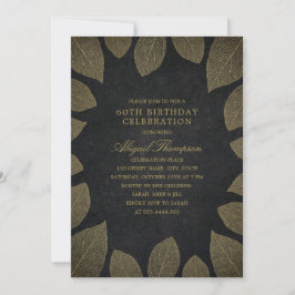 第60回バースデーパーティーエレガントク金ゴールド離れズ 招待状