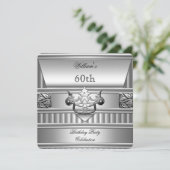 第60回バースデーパーティーエレガントメンズシルバーメタル2 招待状 (スタンド正面)