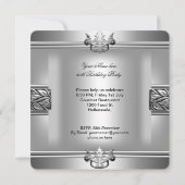 第60回バースデーパーティーエレガントメンズシルバーメタル2 招待状 (裏面)