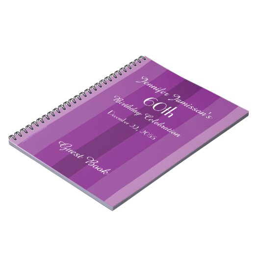 第60回バースデーパーティーゲストブックパープルノート ノートブック (左側)