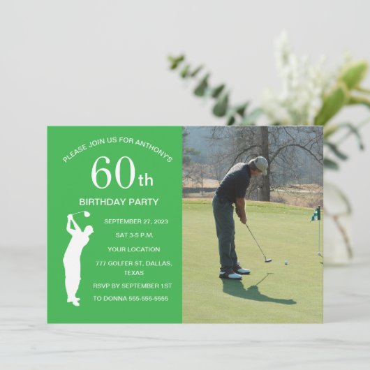 第60回バースデーパーティーゴルファーGreen Parゴルフフォト 招待状 (スタンド正面)