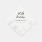 第60回バースデーパーティーパーソナライズされたナプキンス 縁ありカクテルナプキン (角)