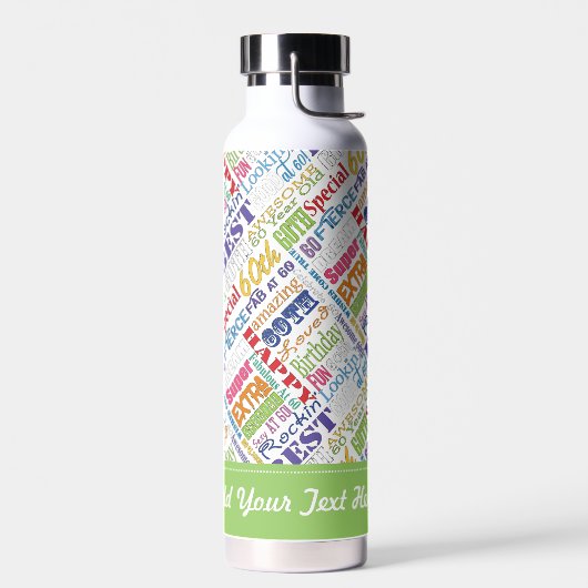 第60回バースデーパーティーパーソナライズされたプレゼント ウォーターボトル (左面)