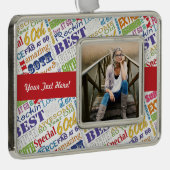 第60回バースデーパーティーパーソナライズされたプレゼント シルバープレートフレームオーナメント (右)