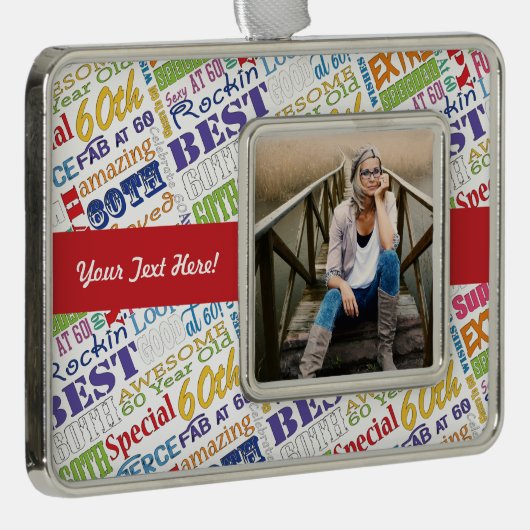 第60回バースデーパーティーパーソナライズされたプレゼント シルバープレートフレームオーナメント (右)