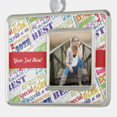 第60回バースデーパーティーパーソナライズされたプレゼント シルバープレートフレームオーナメント (左)