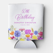 第60回バースデーパーティーパープルワイルドフラワーカスタム 缶クーラー (正面)