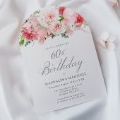 第60回バースデーパーティーピンク牡丹フローラアーチ 招待状