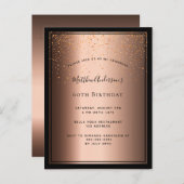 第60回バースデーパーティーブロンズ・ブラウン招待 ポストカード (正面/裏面)