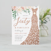 第60回バースデーパーティー実在バラゴールドフォイル招待状 箔招待状 (立ち正面)