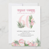 第60回バースデーパーティー熱帯ピンクプロテアNumber 60 招待状 (正面)