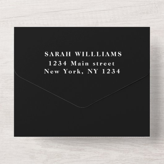 第60回バースデーパーティー白黒シンプルモダン オールインワン招待状 (裏面)