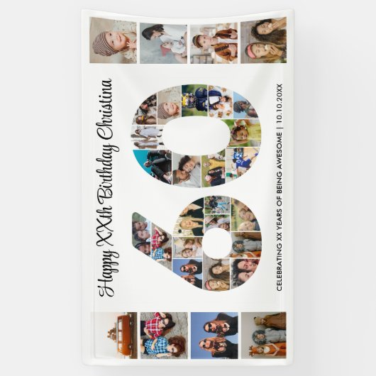 第60回バースデーパーティー第60回フォトコラージュ 横断幕 (縦)