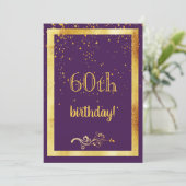 第60回バースデーパーティー紫の金ゴールド エレガント 招待状 (スタンド正面)