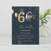 第60回バースデーパーティー風船と花火 招待状 (スタンド正面)