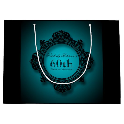 第60回ビットデイお祝いパーソナライズされた抱き枕 ラージペーパーバッグ (正面)