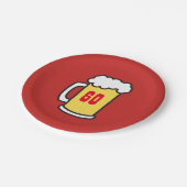 第60回マイルストーンバースデーパーティービールプレート ペーパープレート (アングル)