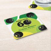 第60回ローンボウル裸足ボーリング誕生会 スクエアペーパーコースター (アングル)