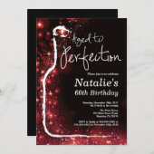 第60回ワイン誕生日熟成から完全赤グリッター 招待状 (正面/裏面)