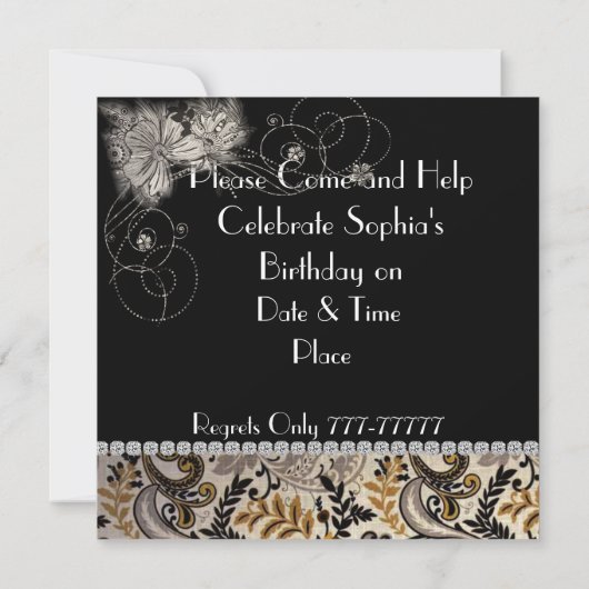 第60回女性誕生日招待状 招待状 (裏面)