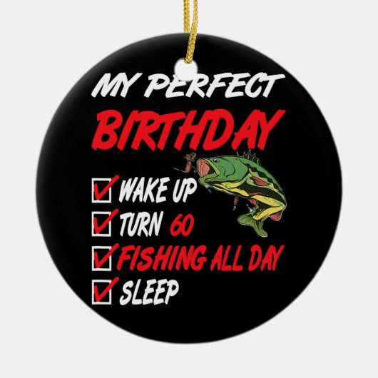 第60回完全誕生日魚釣り60歳 セラミックオーナメント (正面)