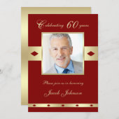 第60回生誕祭パーティー招待状ブルゴーニュ60 招待状 (正面/裏面)