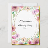 第60回白フローラ金ゴールド誕生日パーティーへの招待 招待状 (裏面)