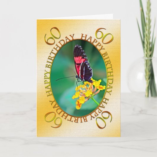 第60回蝶と花の誕生日カード カード (正面)