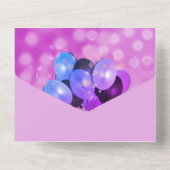 第60回誕生パーティーGlam Sparkle Glitz Purple Blue オールインワン招待状 (裏面)