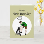 第60回誕生日おもしろい芝刈り機侮辱 カード (黄色い花)