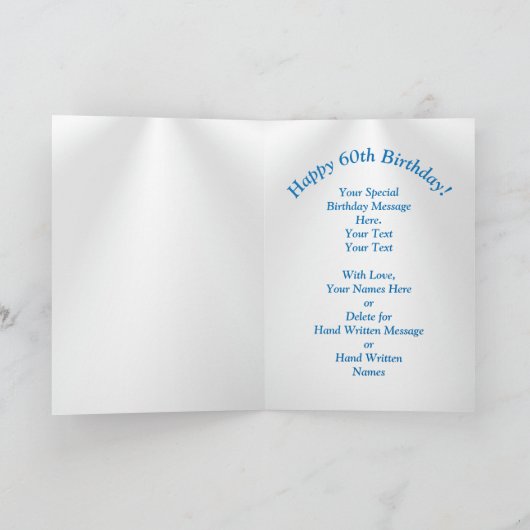 第60回誕生日カードの女性の友人と家族 シーズンカード (内部)