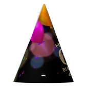 第60回誕生日パーティブラック&金ゴールドパーティーハット パーティーハット (左)