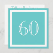 第60回誕生日パーティーの招待 – アクア 招待状 (正面/裏面)