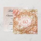 第60回誕生日パーティーへの真珠の招待 招待状 (正面/裏面)