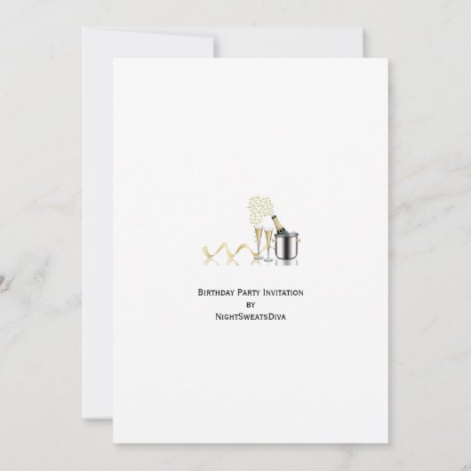 第60回誕生日パーティーパーソナライズされた招待状 招待状 (裏面)