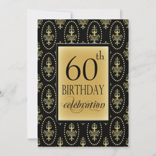 第60回誕生日パーティーパーソナライズされた招待状 招待状 (正面)