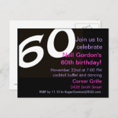 第60回誕生日パーティー招待60日 インビテーションポストカード (正面/裏面)