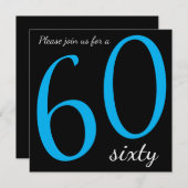 第60回誕生日パーティー | DIY文字 招待状 (正面/裏面)