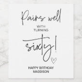 第60回誕生日贈答用第60回パーティー贈答品 ワインラベル (シングルラベル)