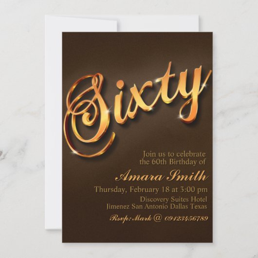 第60回誕生日(女性) 招待状 (正面)