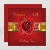 第60回赤カラフル花王室の黄金ゴールド弓 招待状 (正面/裏面)