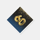 第60回金ゴールドバルーンと紙吹雪ナプキン スタンダードカクテルナプキン (角)