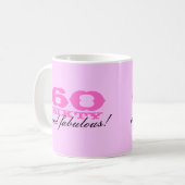 第60女性のための誕生日のマグ| 60およびすばらしい! コーヒーマグカップ (正面左)