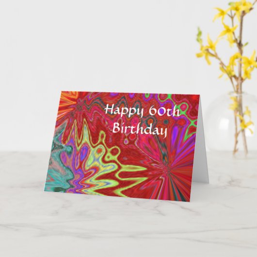 第60女性のための誕生日の詩の挨拶状 カード (黄色い花)