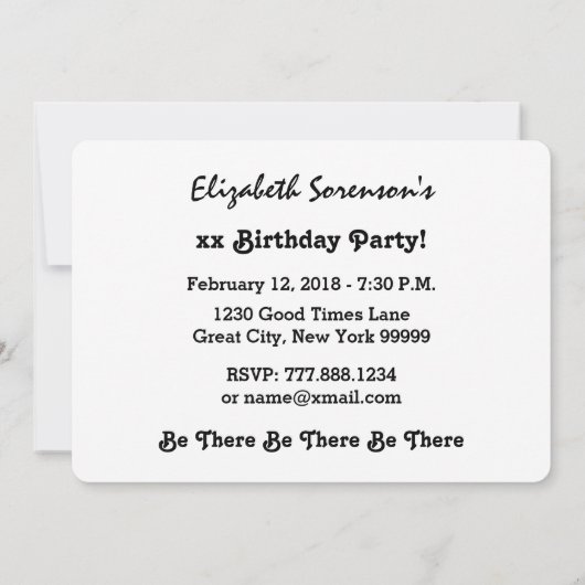 第60彼女のA02黒および金ゴールドのための驚きの誕生日 セーブザデート (裏面)