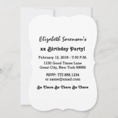 第60彼女のA05黒および金ゴールドのための誕生会 招待状 (裏面)