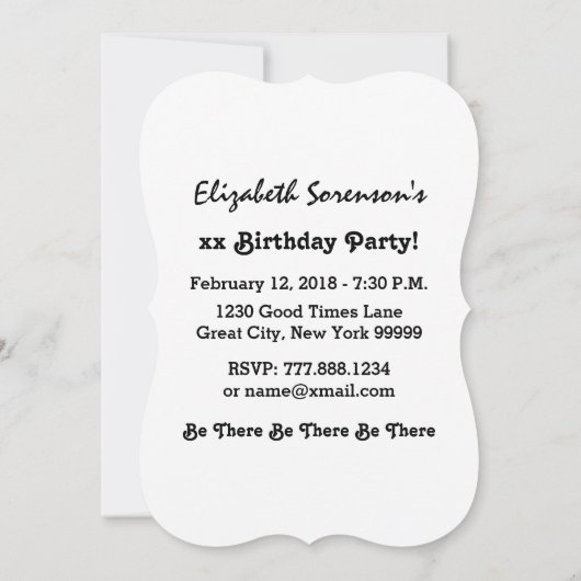 第60彼女のA05黒および金ゴールドのための誕生会 招待状 (裏面)